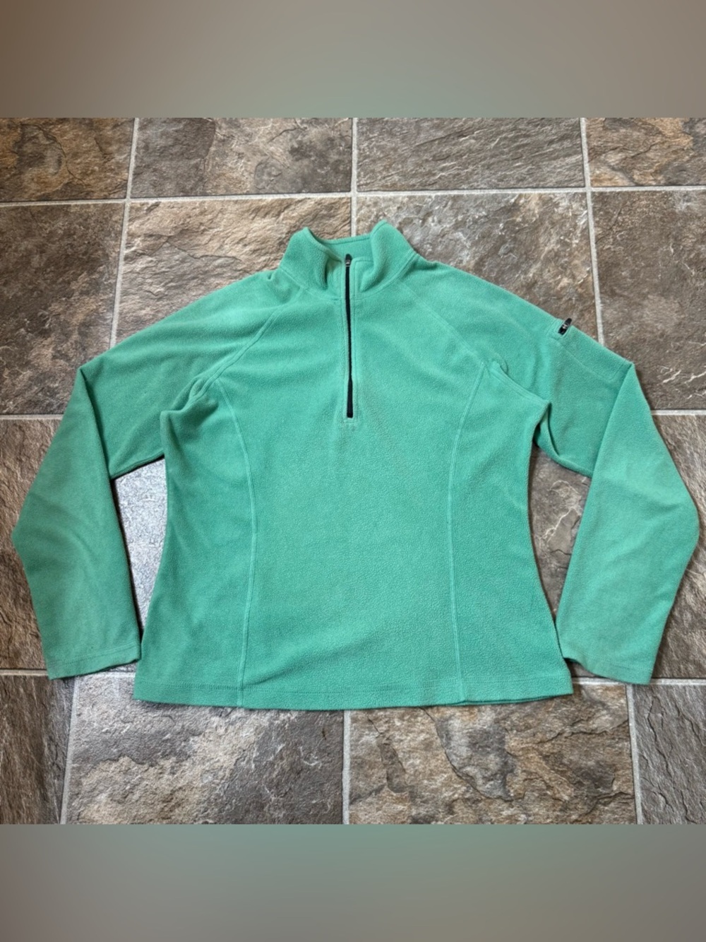 L.L. Bean Sweatshirt 1/4 Zip Fleece Women's XS Green Lightweight Long Sleeve